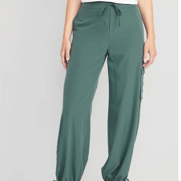 Old Navy Pants - NWY OLD NAVY High-Waisted StretchTech Wide-Leg Cargo Pants Color: Jade Shadow